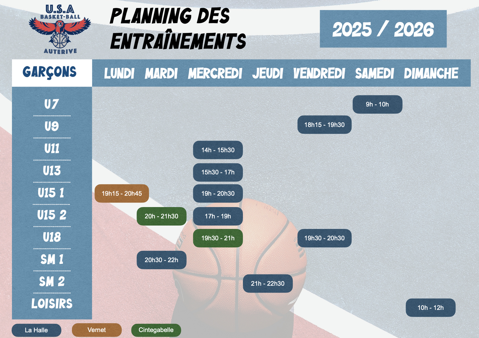 Planning Saison Garçons 2025-2026