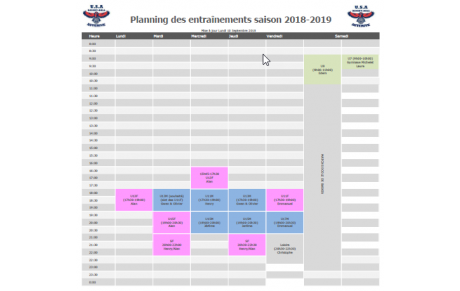 Modification Planning Entrainements Poussines