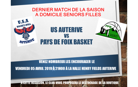 Dernier match des Seniors Filles à domicile