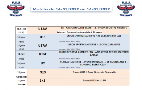 Rencontres du 14 au 16 janvier 2022